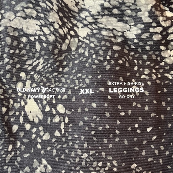 Old Navy Black & Cream Powersoft Activewear Leggings XXL - Picture 5 of 6
